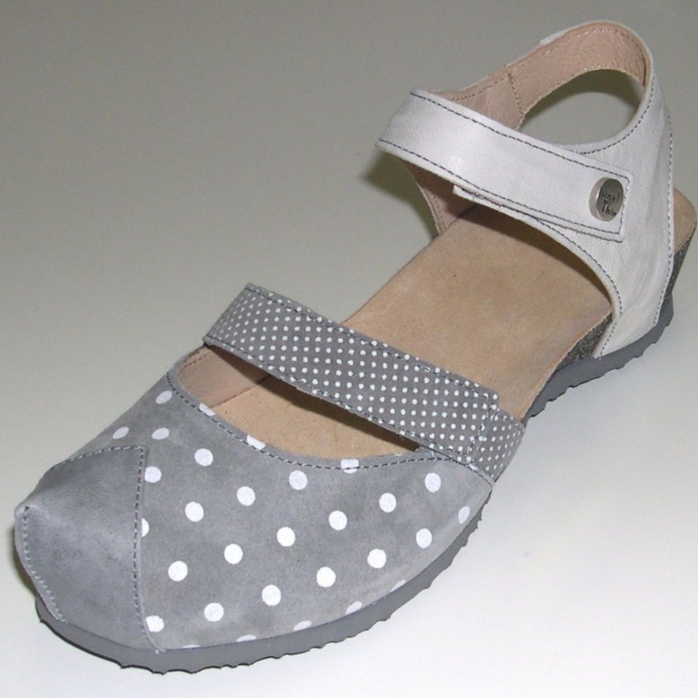 THINK! Polka Dot Cork Wedge Sandals 38